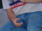 a close up of John's crotch